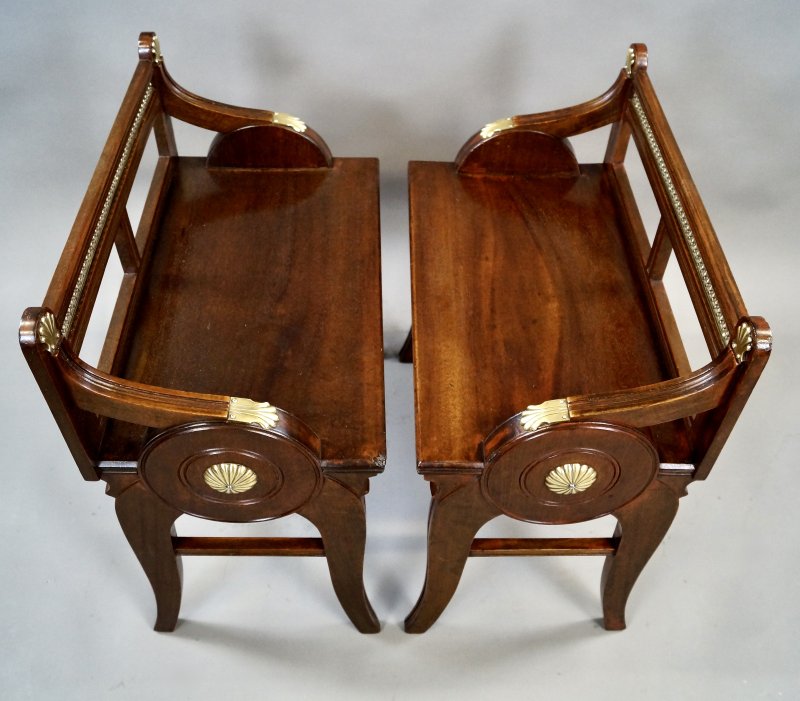 An Excellent Pair Of Mahogany Jas Shoolbred Benches
