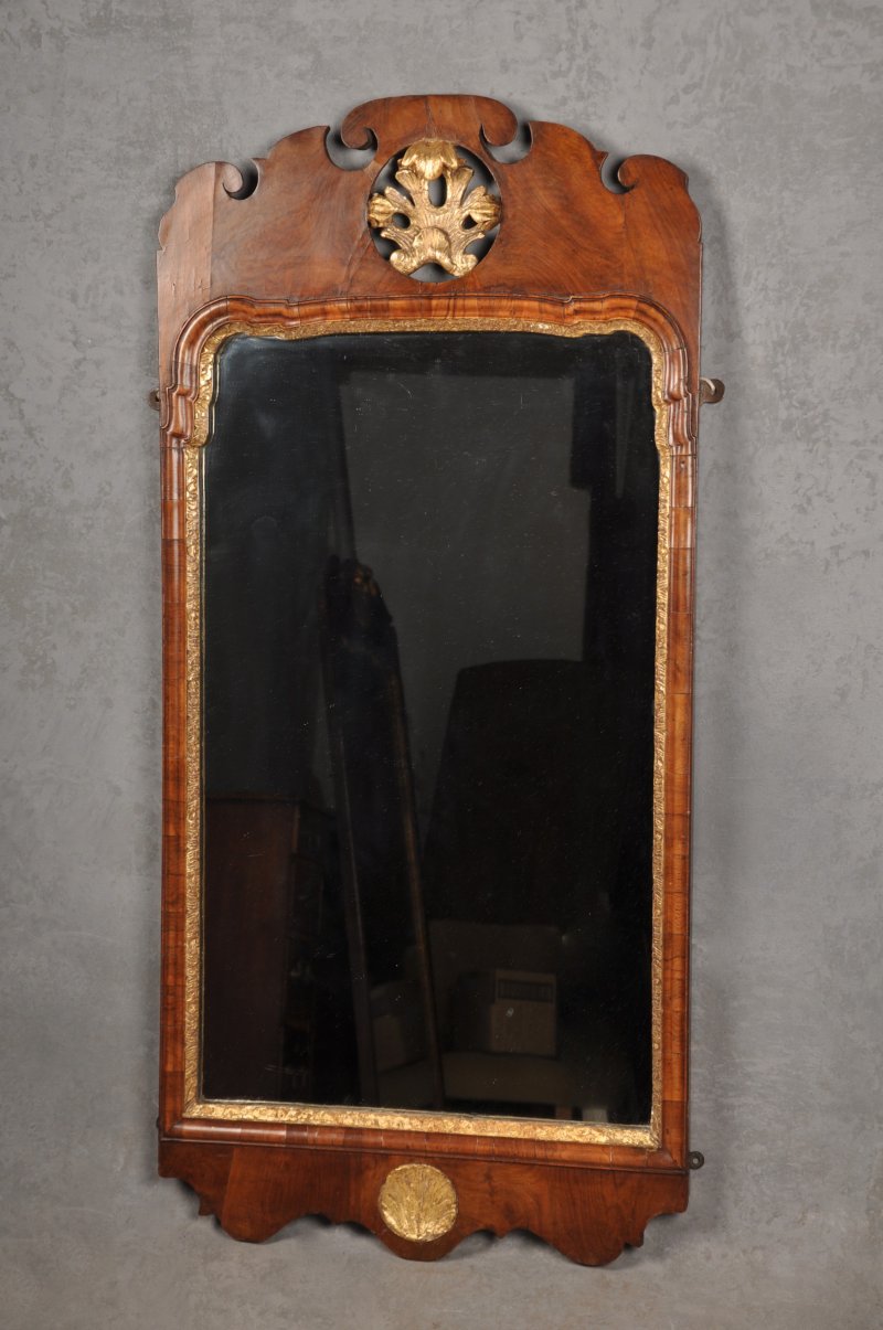 Early 18th Century Walnut & Giltwood Mirror