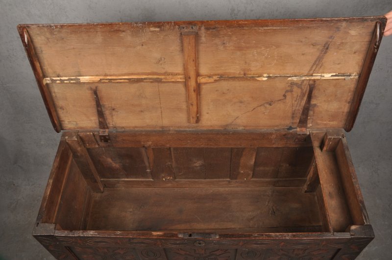 Rare 17th Century Stained Oak Coffer