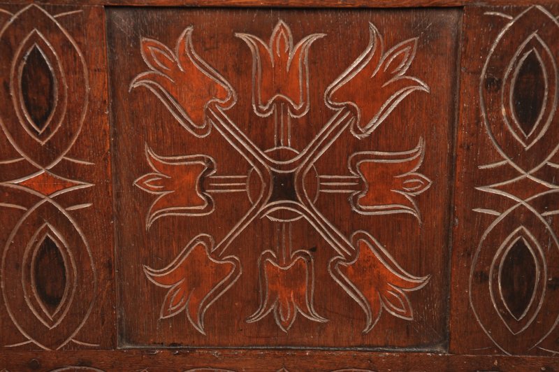 Rare 17th Century Stained Oak Coffer