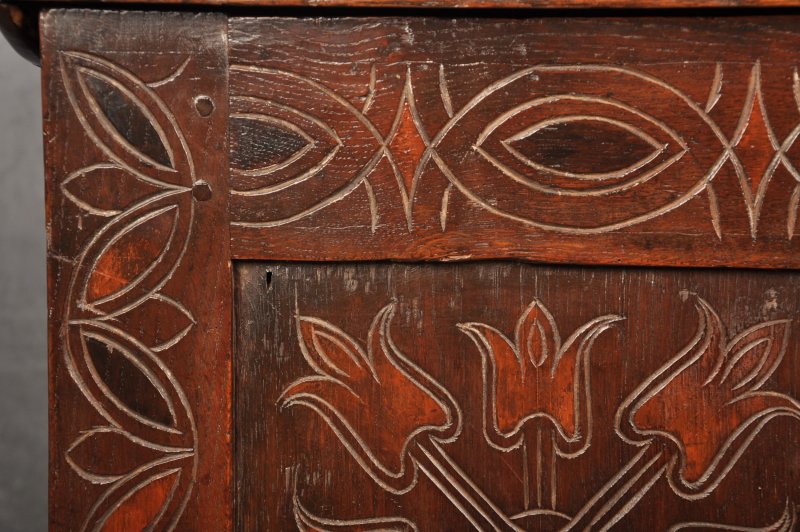 Rare 17th Century Stained Oak Coffer