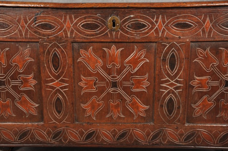 Rare 17th Century Stained Oak Coffer