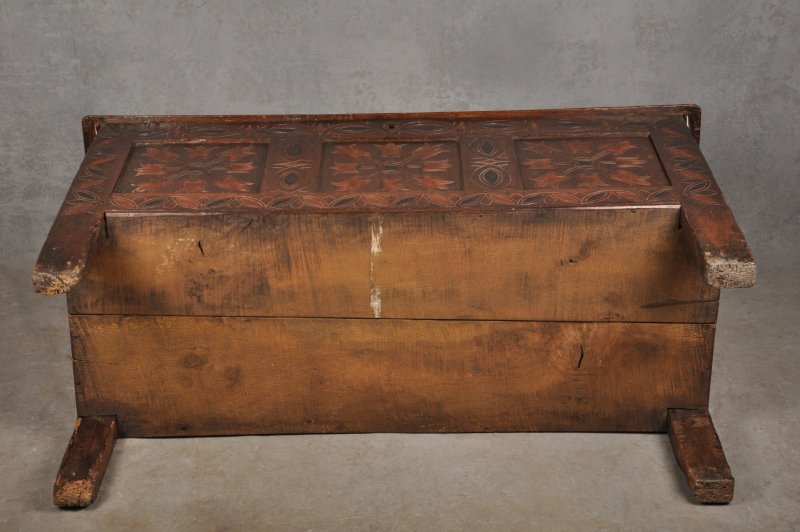 Rare 17th Century Stained Oak Coffer