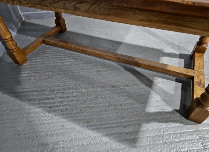 Superb Golden Oak Plank Dining Refrectory Kitchen Farmhouse Table