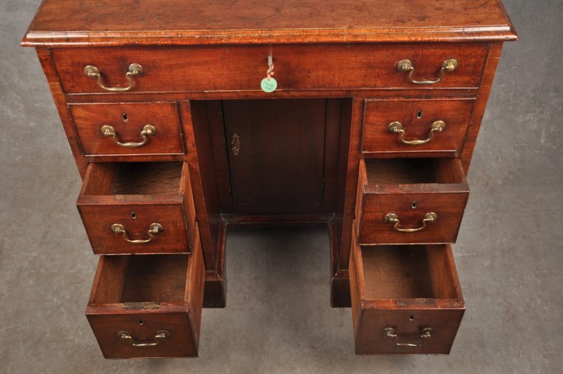Small Mid 18th Century Mahogany Kneehole Desk