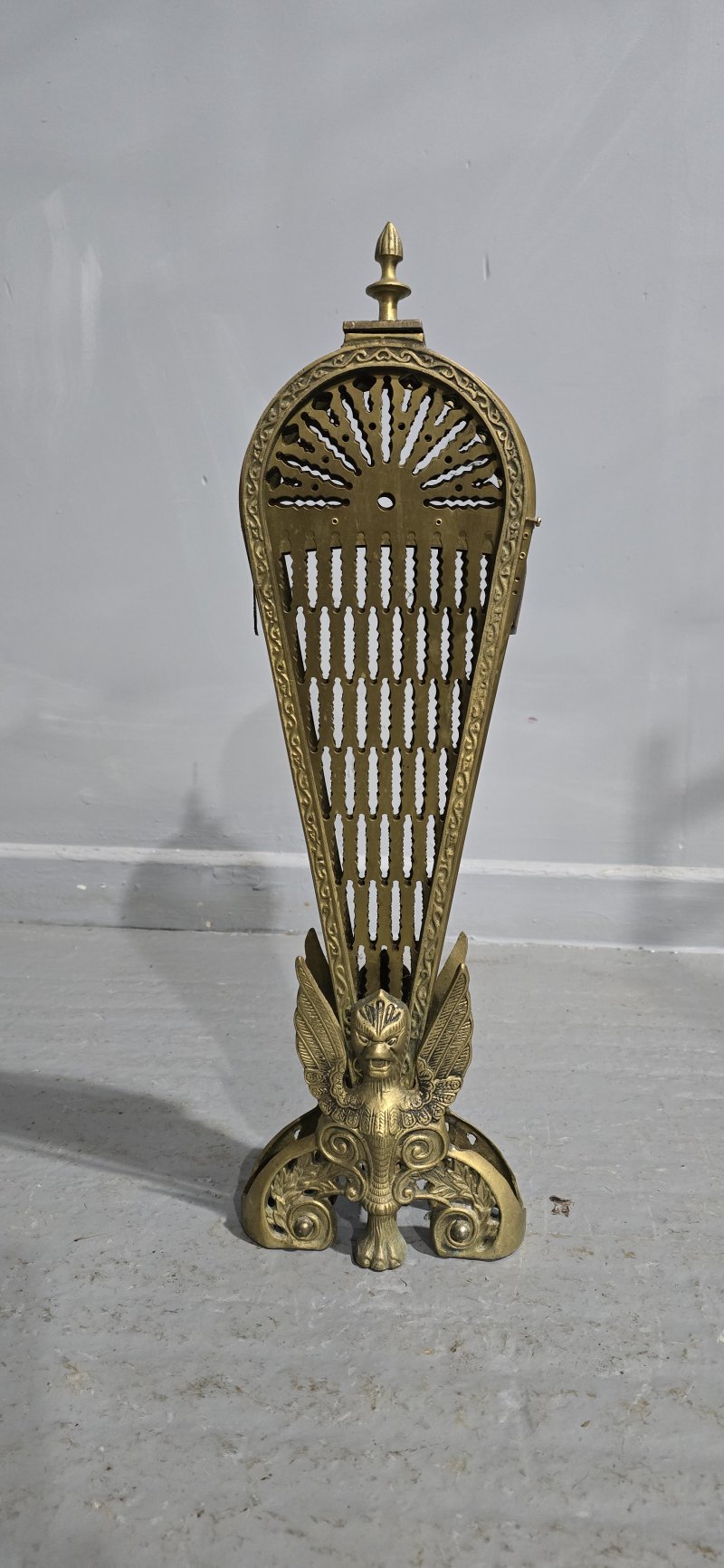 Brass Peacock Fire Screen