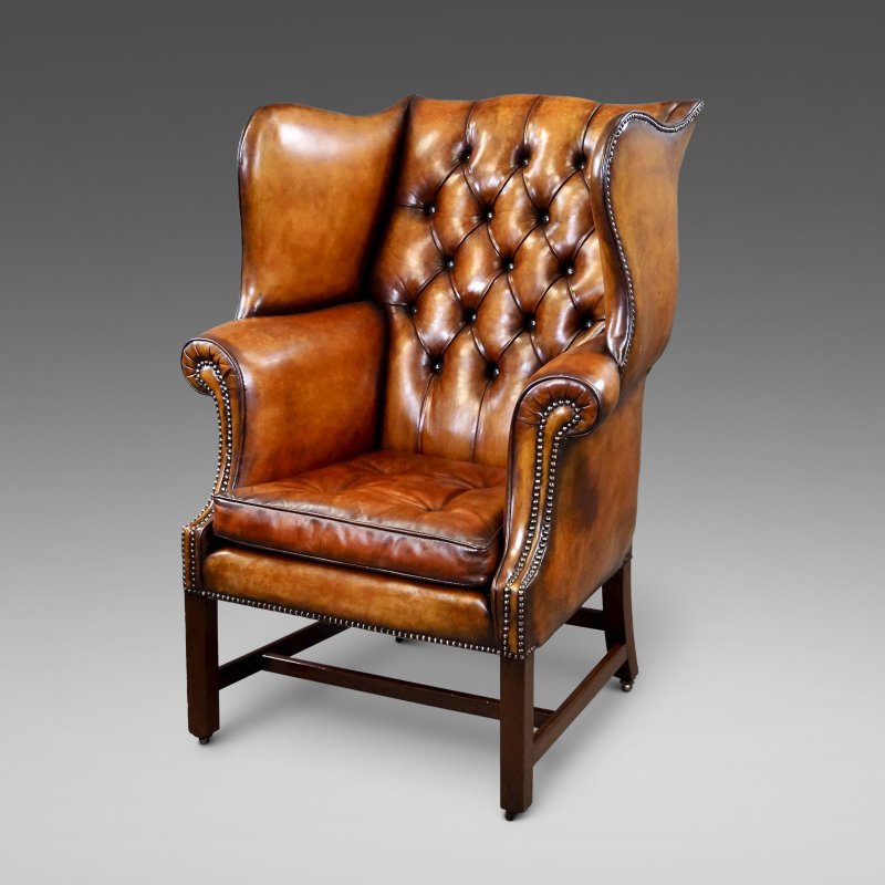 A George III Mahogany Wing Chair