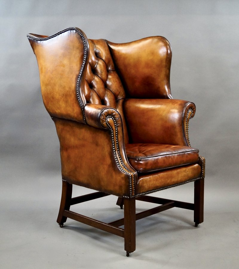 A George III Mahogany Wing Chair