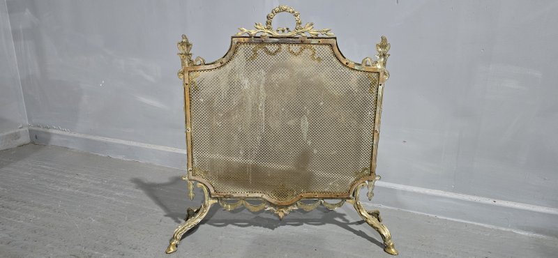 Victorian  Gilt Brass Fire Guard