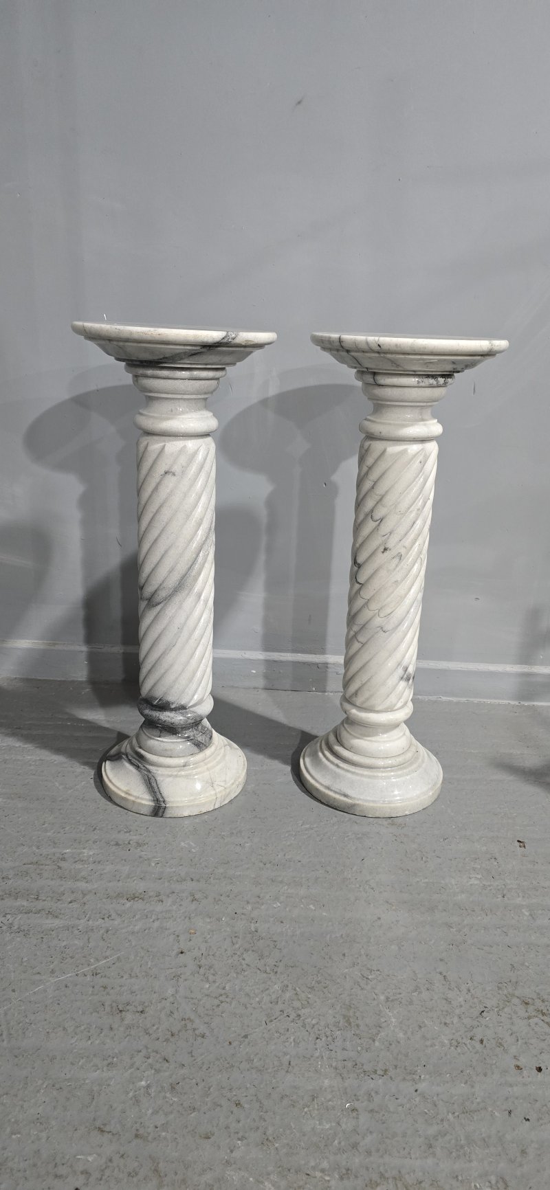 Pair Variegated Marble Columns