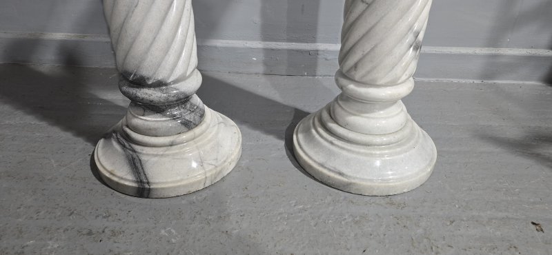 Pair Variegated Marble Columns