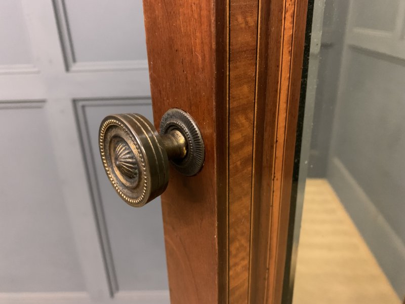 Inlaid Mahogany Sheraton Revival Cheval Mirror