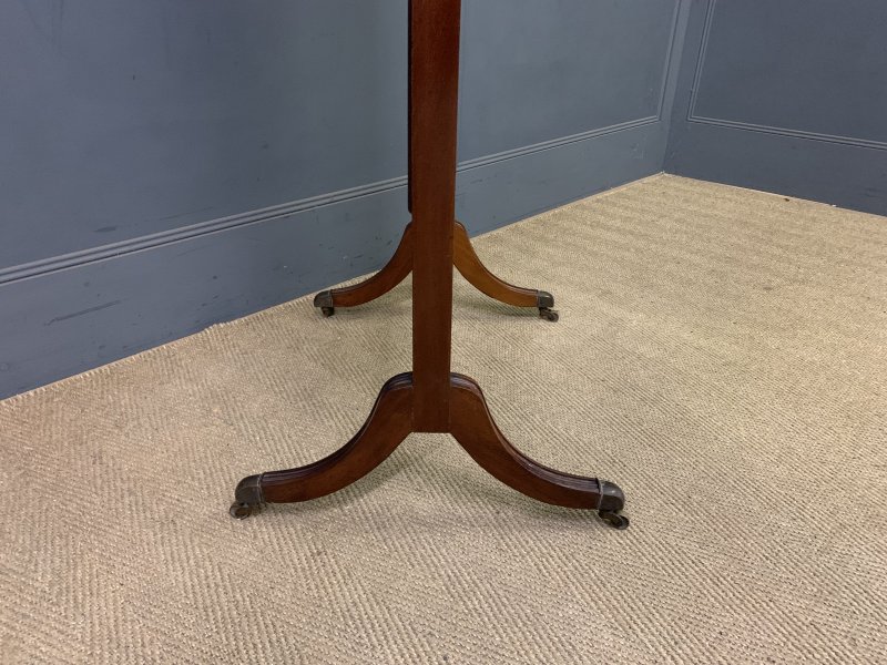 Inlaid Mahogany Sheraton Revival Cheval Mirror