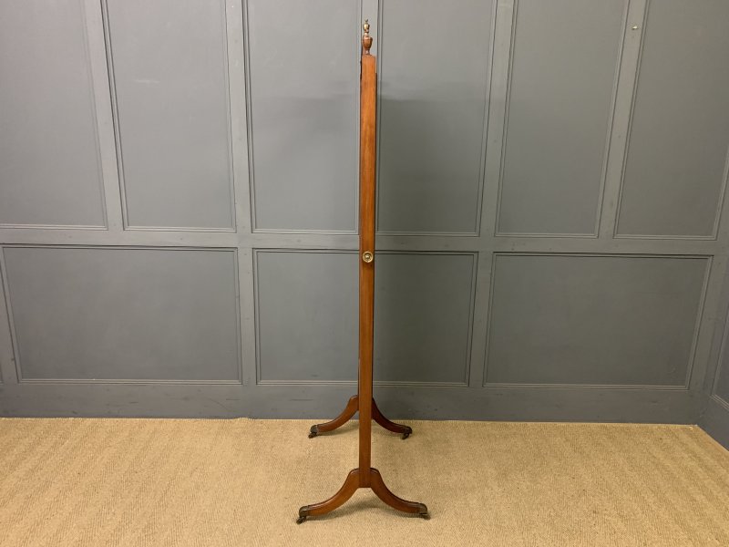 Inlaid Mahogany Sheraton Revival Cheval Mirror
