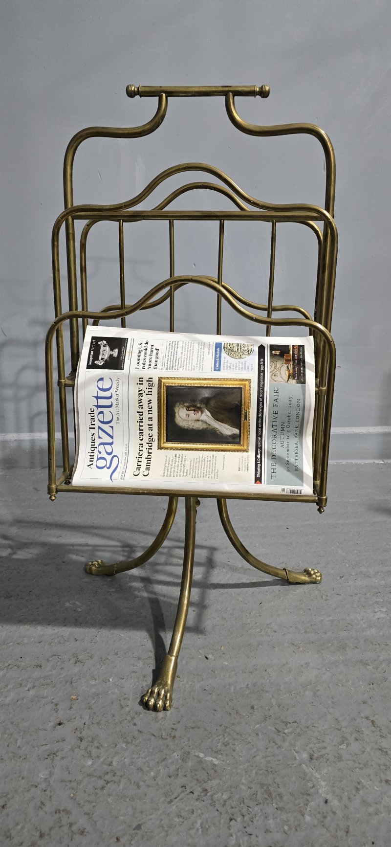 Victorian Brass Revolving Magazine Stand