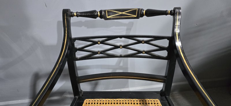 Pair Regency Ebony Side Chairs