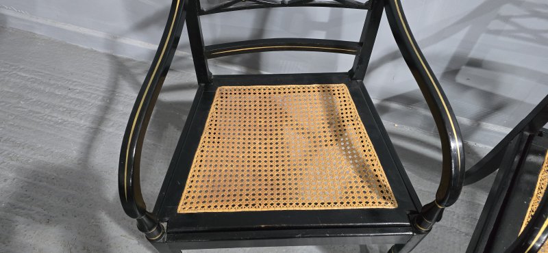 Pair Regency Ebony Side Chairs