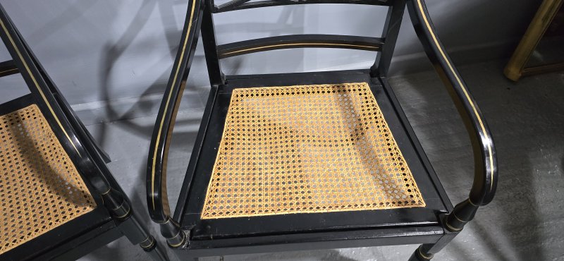 Pair Regency Ebony Side Chairs