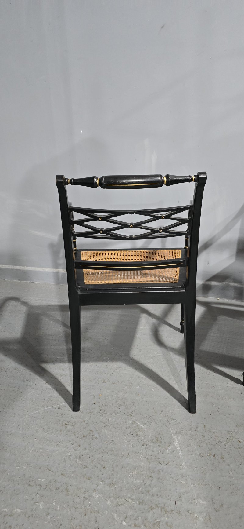 Pair Regency Ebony Side Chairs