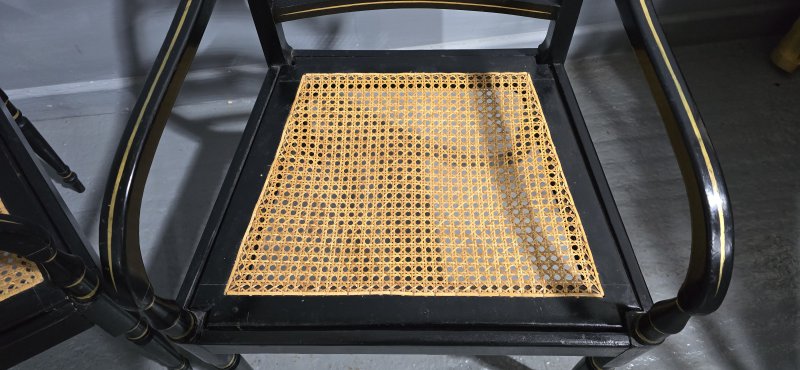 Pair Regency Ebony Side Chairs