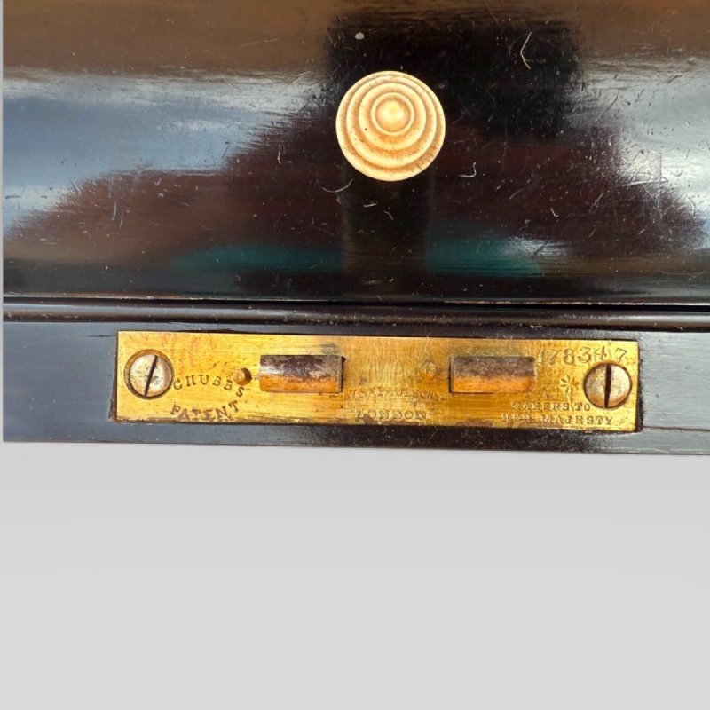 Antique Regency Mahogany & Rosewood Brass Inlaid Campaign Writing Slope Box