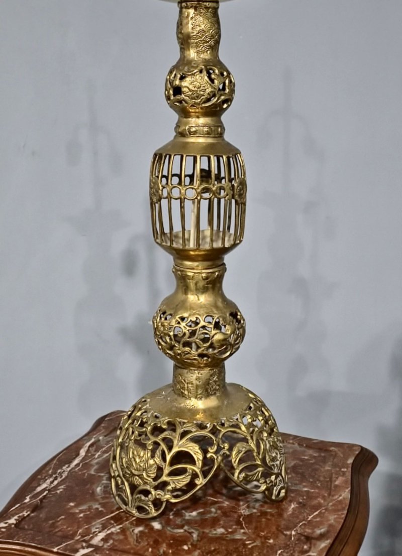 Large Pair French Brass Candlesticks