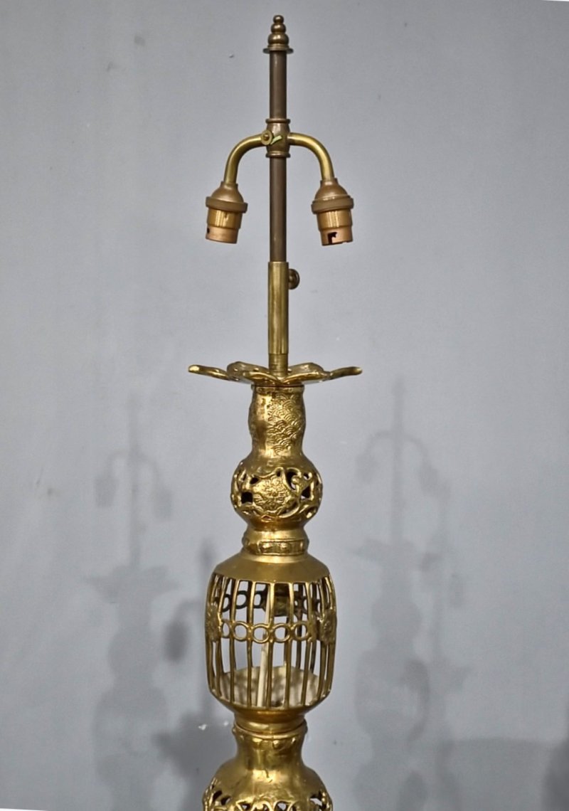 Large Pair French Brass Candlesticks