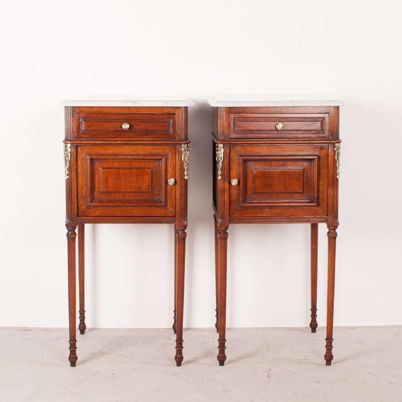 Pair Of French Walnut Bedside Cabinets