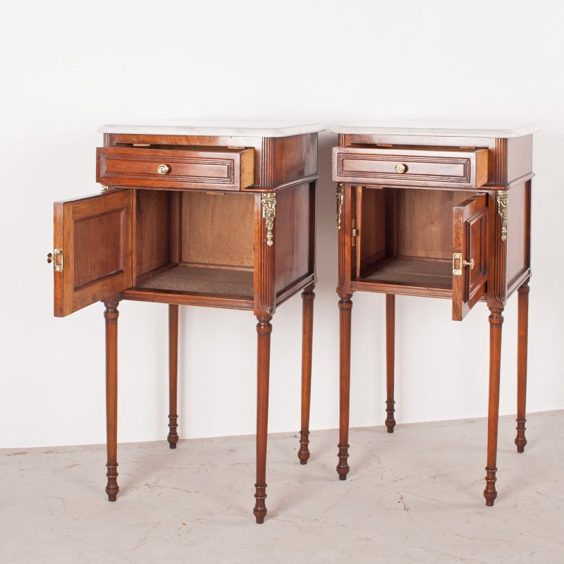 Pair Of French Walnut Bedside Cabinets