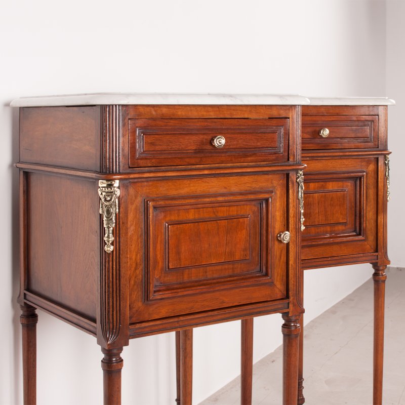 Pair Of French Walnut Bedside Cabinets