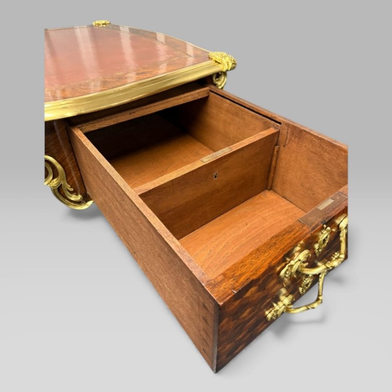 François Linke French Louis XVI Ormolu Kingwood Bureau Plat Desk