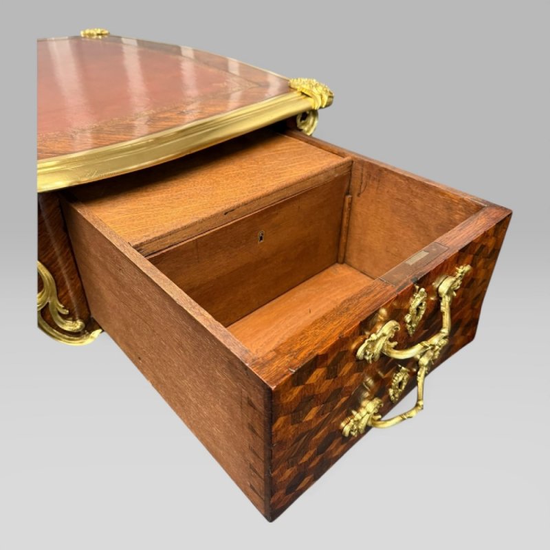 François Linke French Louis XVI Ormolu Kingwood Bureau Plat Desk