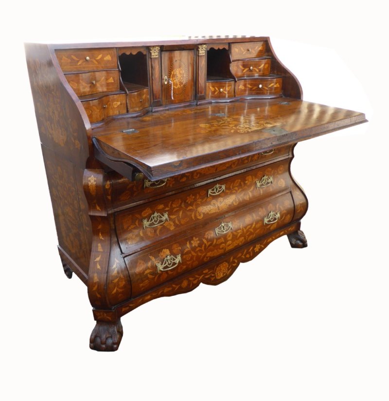 18th Century Dutch Marquetry Bureau