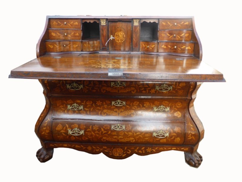 18th Century Dutch Marquetry Bureau