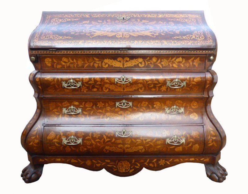 18th Century Dutch Marquetry Bureau