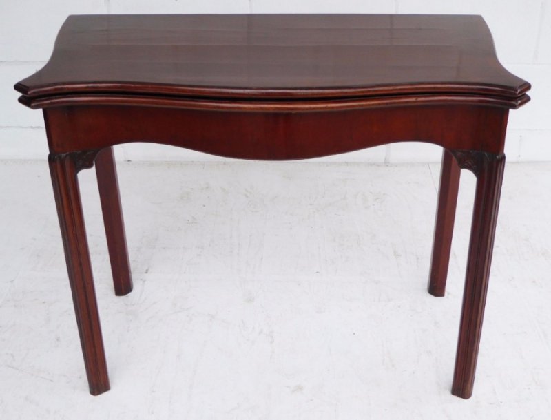George III Mahogany Serpentine Card Table