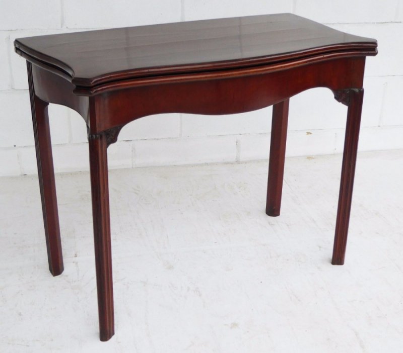 George III Mahogany Serpentine Card Table