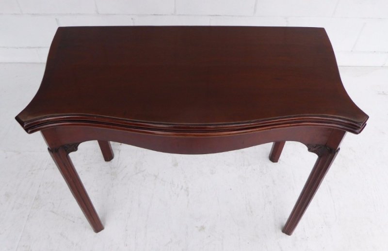 George III Mahogany Serpentine Card Table