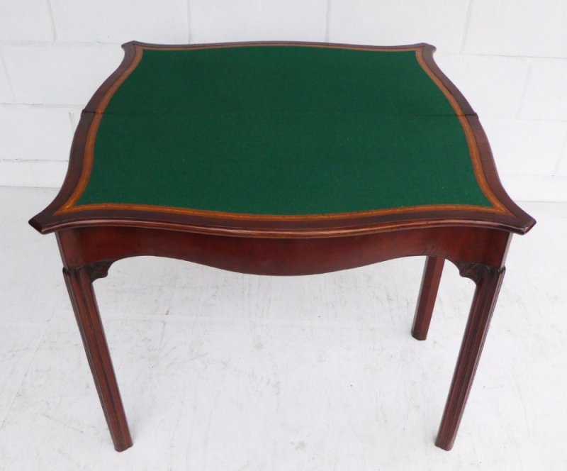 George III Mahogany Serpentine Card Table