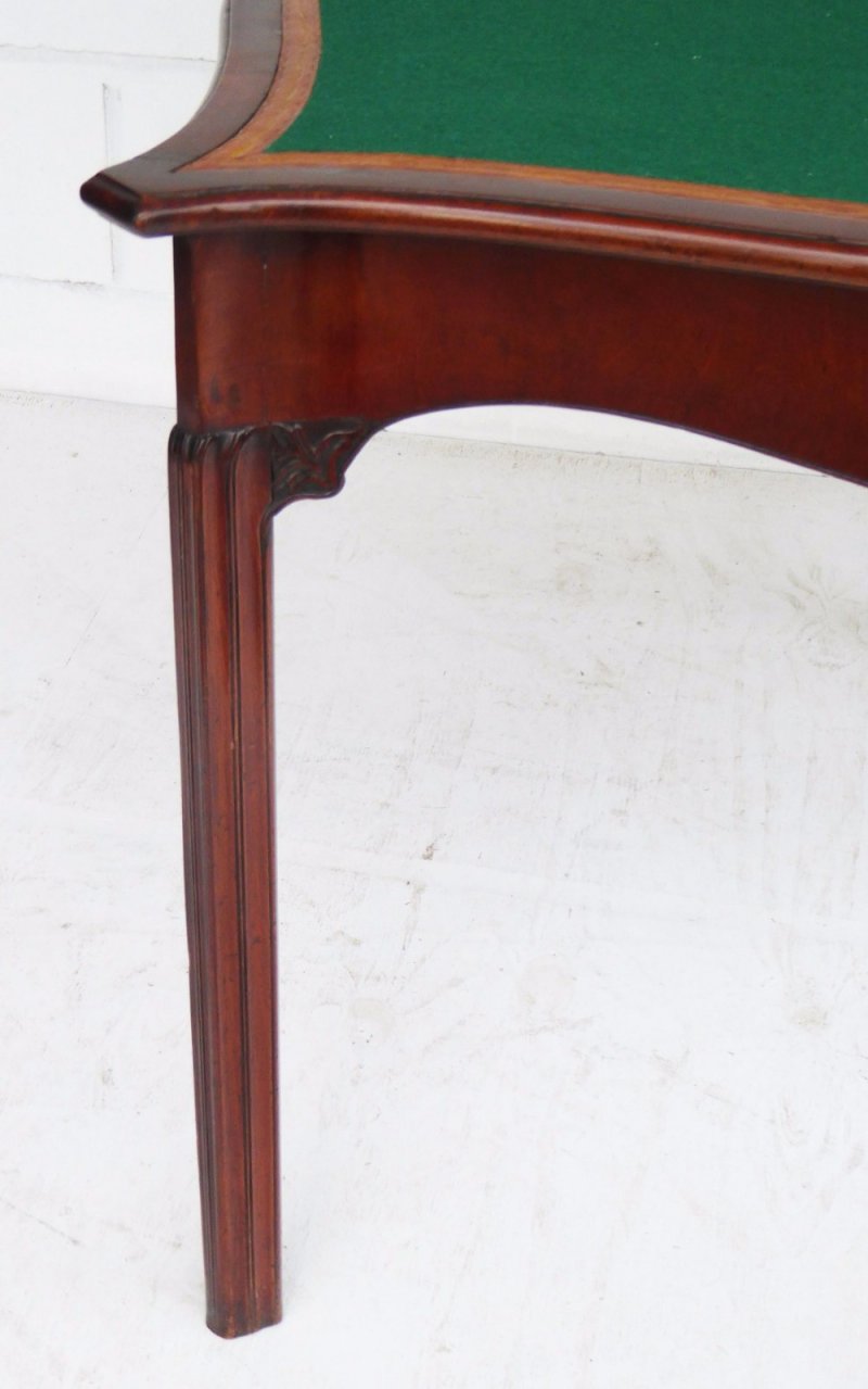 George III Mahogany Serpentine Card Table