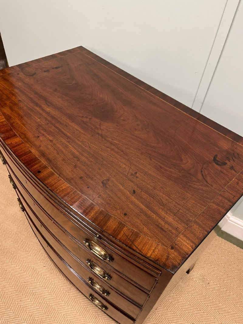 Georgian Bow Fronted Mahogany Chest Of Drawers
