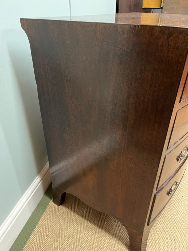 Georgian Bow Fronted Mahogany Chest Of Drawers