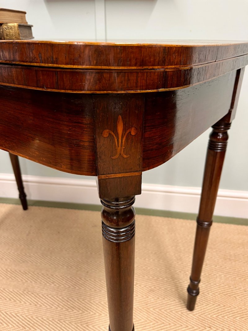 Regency Rosewood Fold Over Card Table