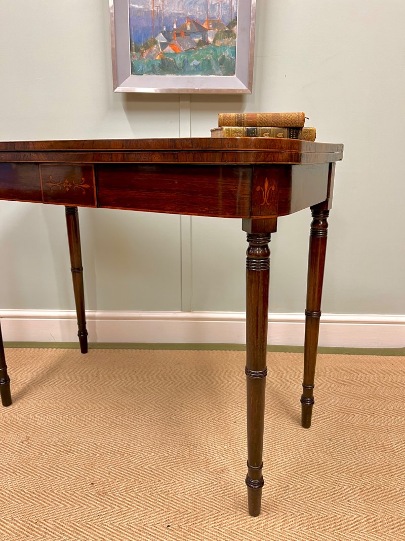 Regency Rosewood Fold Over Card Table