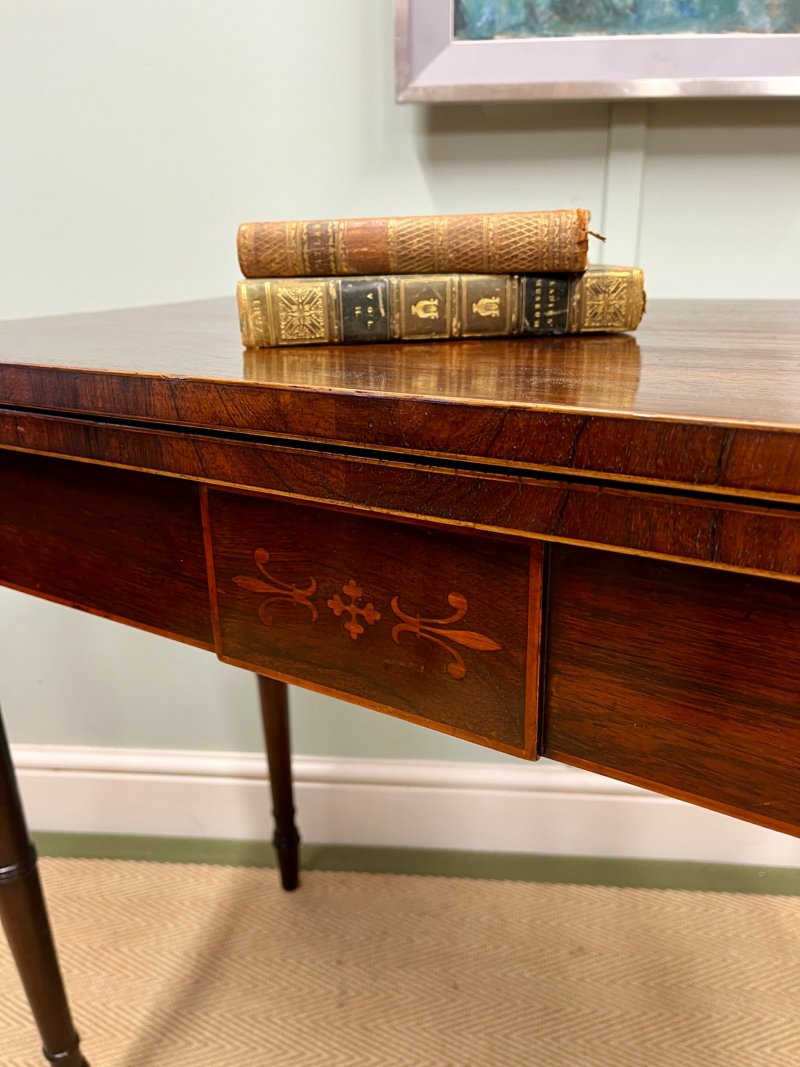 Regency Rosewood Fold Over Card Table