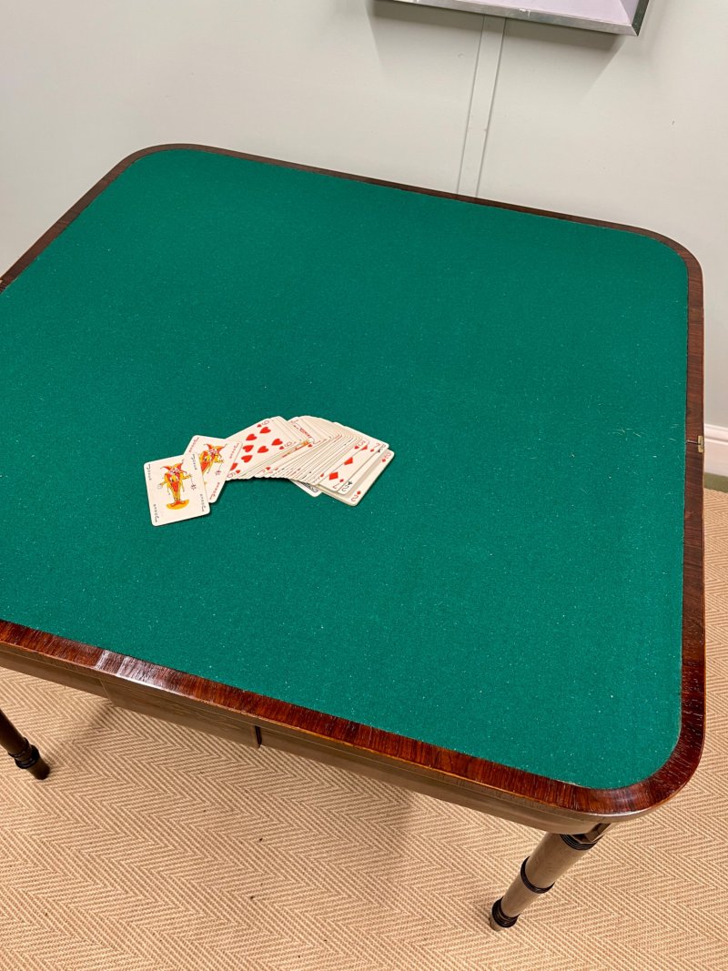 Regency Rosewood Fold Over Card Table