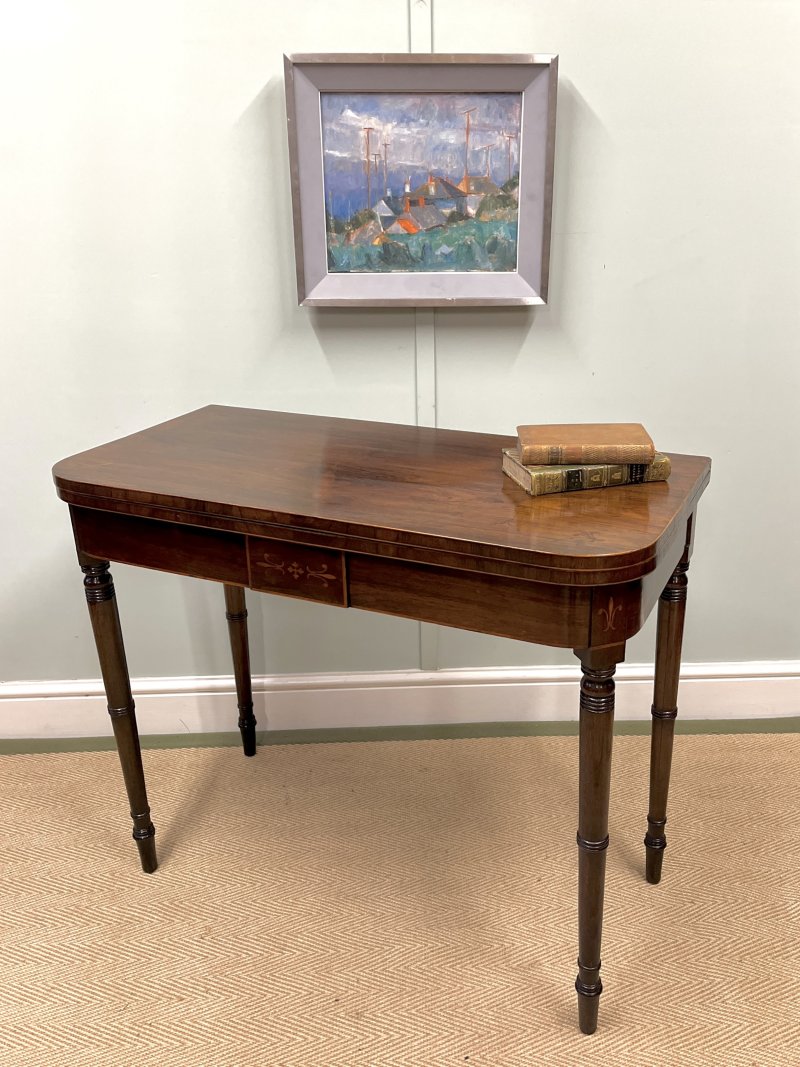 Regency Rosewood Fold Over Card Table