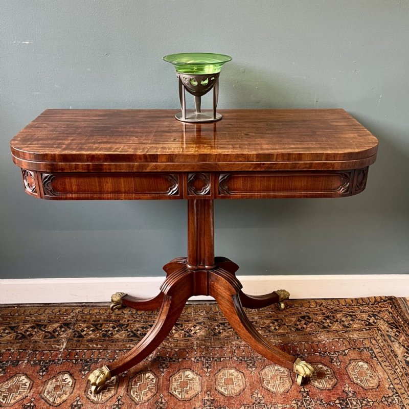 19th Century Mahogany Fold Over Card Table