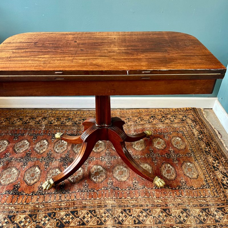 19th Century Mahogany Fold Over Card Table