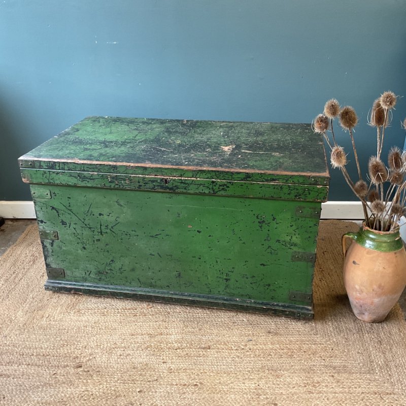 19th Century Painted Trunk